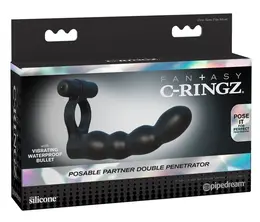 FCR Posable Partner Double Intimate System with Vibro-Bullet, Black