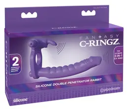 FCR Silicone Dual Action Intimate System with Rabbit Stimulator, Black