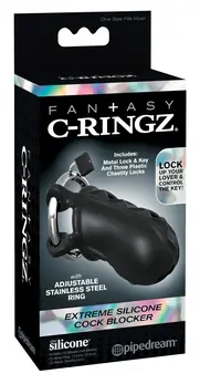FCR Extreme Silicone Chastity System Adjustable 9.5cm Black