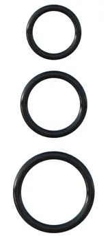 FCR Silicone 3 Ring Set Flexible Stamina Support - Black, 3 Sizes