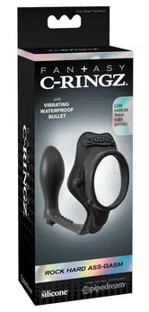 FCR Rock Hard Dual Function Silicone Intimate System Black 4 cm