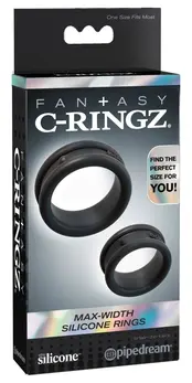FCR Max Width Silicone Rings Set Anatomical Silicone 2 Sizes Black