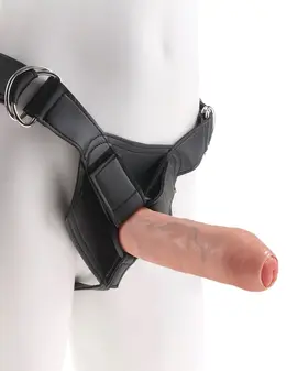 King Cock 7 Uncut Strap-On System Adjustable Harness 18cm Light Tone