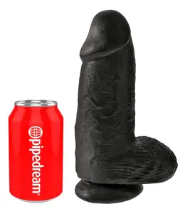 King Cock Chubby Dark Anatomical Model with Suction Cup 22.9 cm