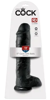 King Cock 28 cm Anatomical Model with Suction Cup Dark PVC