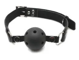 FFSLE Adjustable Airflow Ball Gag Black 4cm - Breathable System