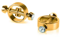 FFS Gold Magnetic Nipple Clamps with Decorative Gemstones, 5 cm