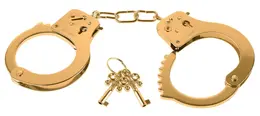 FFS Gold Metal Handcuffs with Safety Release System - Universal Size
