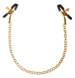 FFS Adjustable Nipple Clamps with Gold-Tone Chain, 42 cm, Metal/PVC