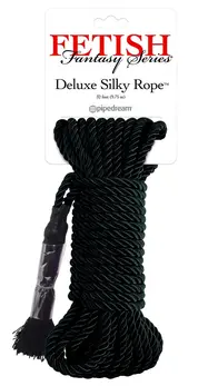 Pipedream FFS Deluxe Silk Rope Black 10m - Durable Polyester Bondage Rope