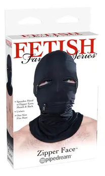 Fetish Fantasy Series Zipper Face Hood Black - Flexible Breathable Mask