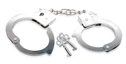 FFS Metal Restraint Cuffs with Adjustable Safety Lock - Silver Finish