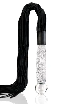 Pipedream Icicles No. 38 Glass Massage Wand with Leather Tassels 63cm Blue