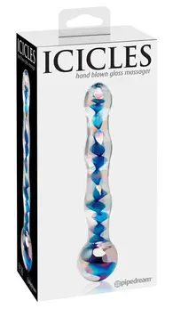 Pipedream Icicles No. 8 Glass Intimate Massager Clear/Blue 17.5cm