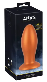 ANOS Soft XL Cone-Shaped Intimate Plug with Suction Base 16 cm Black