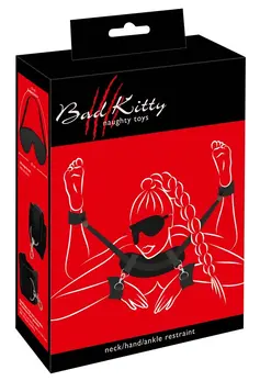 Bad Kitty Adjustable Full-Body Restraint Set with Plush Padding & Blindfold