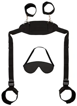 Bad Kitty Adjustable Full-Body Restraint Set with Plush Padding & Blindfold