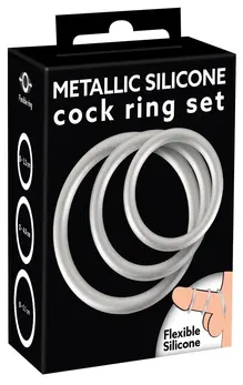 You2Toys Metallic Silicone Support Ring Set, 3 Sizes, Flexible, Black