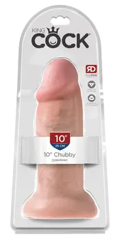 King Cock Model 10in Chubby, Skin Tone, Suction Cup, 25.4 cm