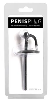 Mystim Glans Ring Intimate Urethral Dilator Silicone 12cm Black