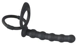 Black Velvets Intimate Silicone Ring Set with Beaded Extension 19cm