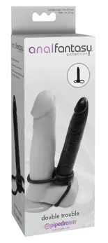 Master Series Double Trouble Duo Intimate System TPR Black 15.3cm