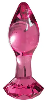 Pipedream Icicles No. 79 Pink Glass Anal Plug with Diamond Stopper 9cm