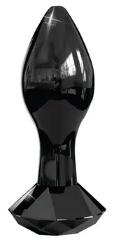 Pipedream Icicles No. 78 Glass Plug with Diamond-Shaped Base, Black 9 cm