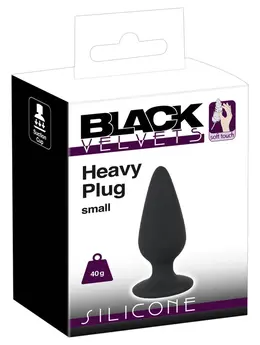 Black Velvets Intimate Plug S 40g Silicone, Tapered Shape, Black