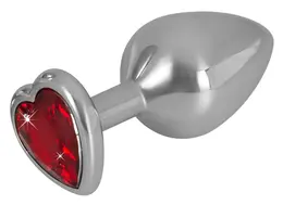You2Toys Diamond Plug Medium - Aluminium Heart Red Gem 8.2 cm