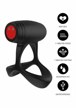 EXTREME by HIDDEN DESIRE Optima Cross Xpert C-Ring Vibrating System Black