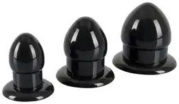 You2Toys Anal Trainer Plug Set Black TPR, 3 Sizes, Easy-Insert Design