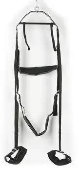 Bad Kitty Adjustable Intimate Swing with Flogger & Blindfold Set, Black