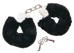 You2Toys Metal Handcuffs Black with Soft Removable Plush Cover