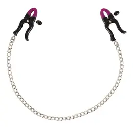Bad Kitty Adjustable Silicone Nipple Clamps with Steel Chain 52cm