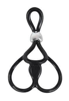 You2Toys Adjustable Triple Ring System Black Silicone 13cm