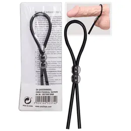 You2Toys Adjustable Black Silicone Comfort Ring with Pearls, 24 cm