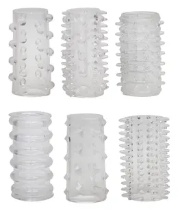 Red Roses Set of 6 Flexible Intimate Sleeves Transparent 4.5 cm