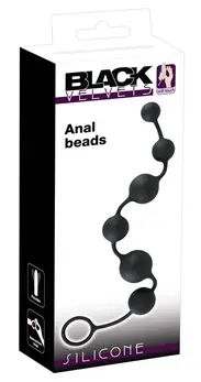 Black Velvets Silicone Intimate Bead Chain 40cm Black Flexible Design