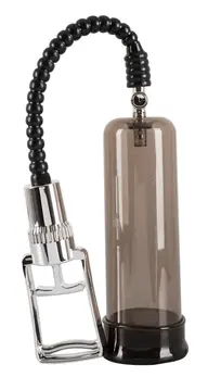Chrome Line Vacuum Intimate Trainer with Scale, Transparent Brown, 21 cm