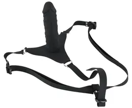 You2Toys Silicone Strap-On Adjustable Black 17cm Harness System