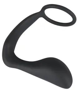 Black Velvets Duo System Silicone Ring & Plug, Black, 10cm