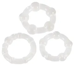 You2Toys Get Hard Clear Silicone Ring Set - 3 Sizes, Textured Surface