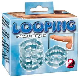 You2Toys Looping Silicone Ring Set 2pcs Flexible Transparent TPE 2.5cm