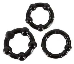 Svenjoyment Get Hard Black Silicone Ring Set 3-Piece Adjustable