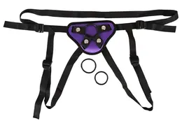 You2Toys Universal Strap-On Harness with 3 Adjustable Rings, Purple/Black