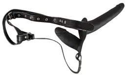 You2Toys Double Black Silicone Strap-On Adjustable Harness Set