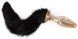 You2Toys Glass Intimate Accessory with Faux Fur Tail, 12 cm, Gold-Transparent
