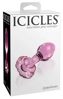 Icicles No. 48 Glass Plug with Decorative Flower Stopper, 8.9 cm