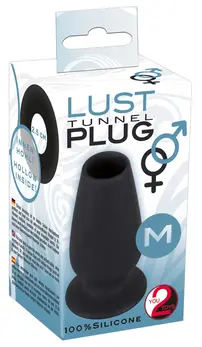 You2Toys Lust Tunnel Plug M Silicone Hollow Plug Black 10 cm